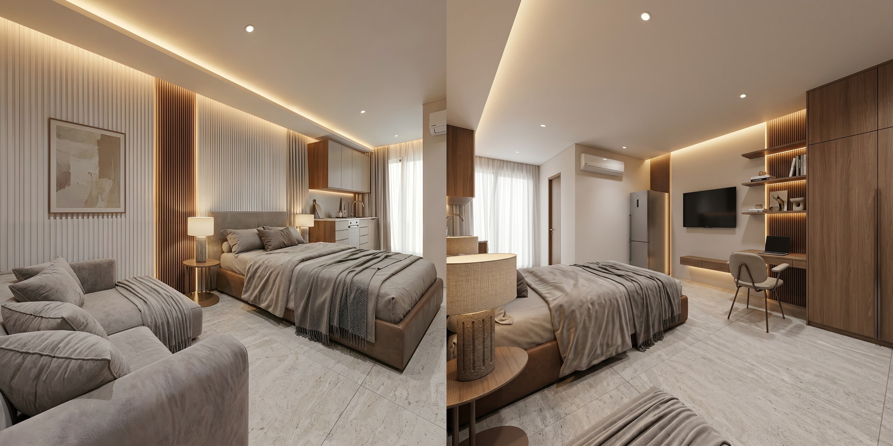 Modern studio apartment interior